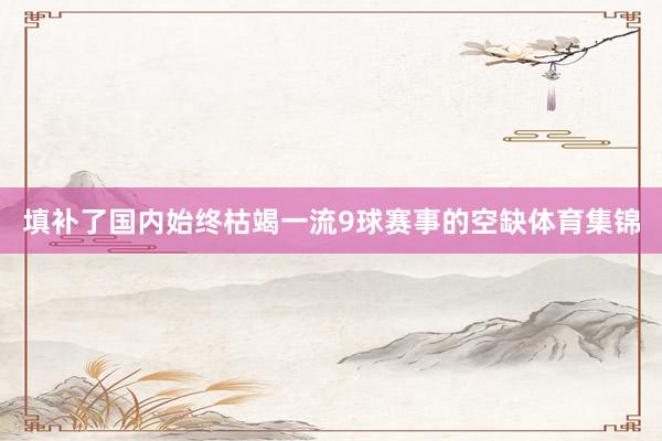 填补了国内始终枯竭一流9球赛事的空缺体育集锦