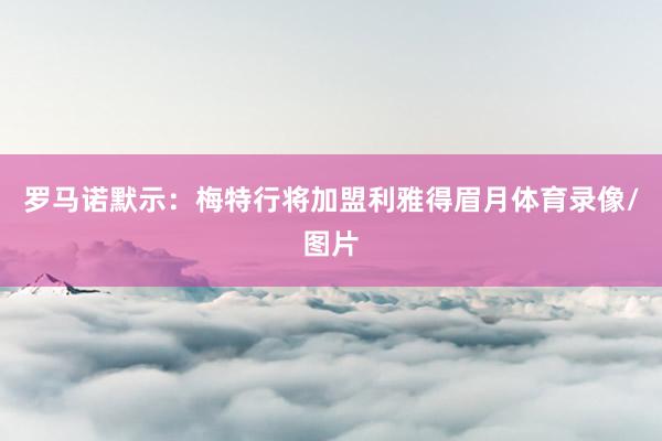 罗马诺默示：梅特行将加盟利雅得眉月体育录像/图片