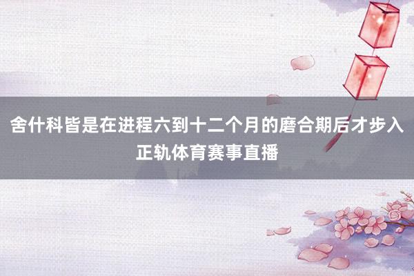 舍什科皆是在进程六到十二个月的磨合期后才步入正轨体育赛事直播