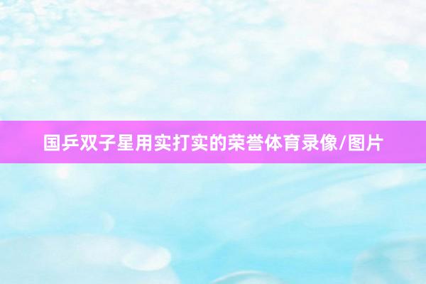 国乒双子星用实打实的荣誉体育录像/图片