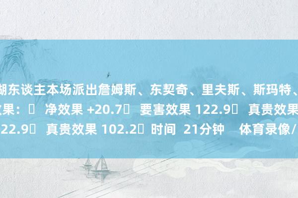 当湖东谈主本场派出詹姆斯、东契奇、里夫斯、斯玛特、海斯的声威的攻防效果：✅ 净效果 +20.7✅ 要害效果 122.9✅ 真贵效果 102.2✅时间  21分钟    体育录像/图片